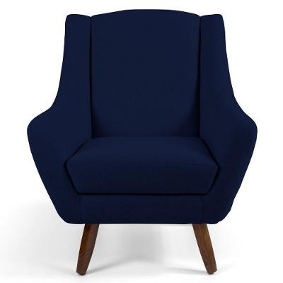 Poltrona Decorativa Naomi para Sala de Estar Veludo Azul Marinho G15 Gran Belo