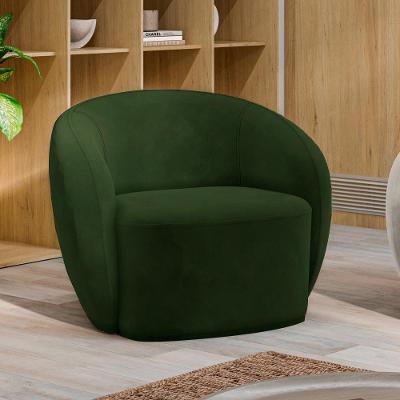Poltrona Íbis G33 para Sala de Estar Encosto Fixo Veludo Verde Gran Belo