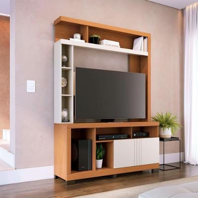 Home Estante para Tv G73 2 Portas Mdp-mdf-hdf 136,2cm Freijó-off White Gran Belo
