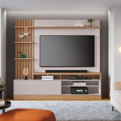 Home Estante para Tv Até 65 Pillar G73 1 Porta 4 Nichos MDP e HDF Freijó-off White Gran Belo