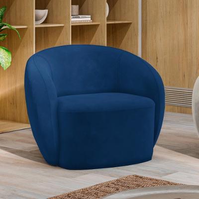 Poltrona Íbis G33 Decorativa para Sala de Estar em Veludo Azul Marinho Gran Belo