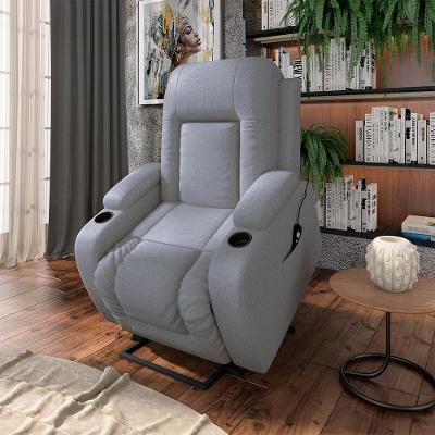Poltrona Reclinável Crihs Lift G23 com Massagem e Aquecimento Linho Cinza Gran Belo