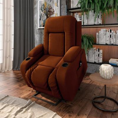 Poltrona Reclinável Crihs Lift G23 com Massagem e Aquecimento Veludo Terracota Gran Belo