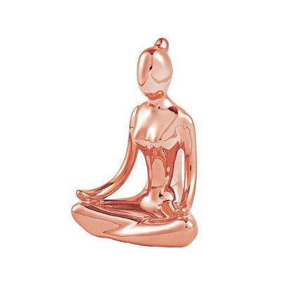 Escultura Decorativa de Yoga G39 em Porcelana Rose Gran Belo