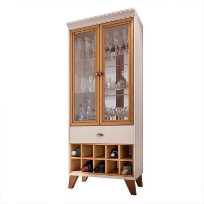 Cristaleira Bar e Adega Ópera G26 2 Portas 2 Prateleiras MDP e MDF Off White Gran Belo