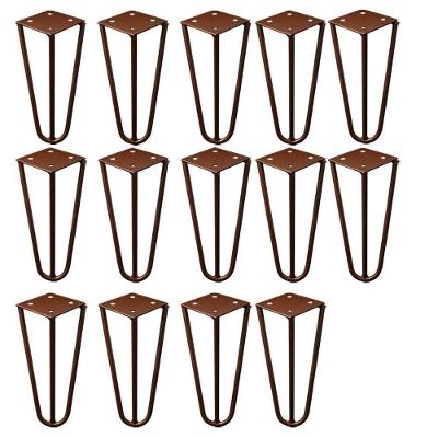 Kit 14 Pés Hairpin Legs G41 15cm Bronze para Móveis Gran Belo
