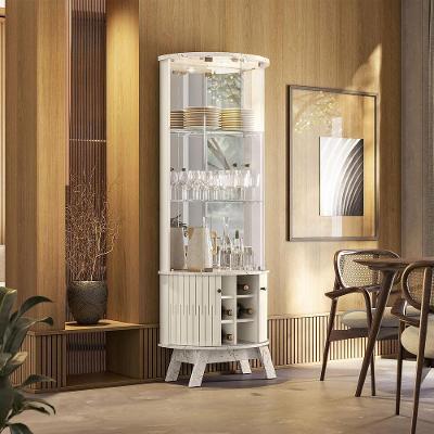 Cristaleira Decorativa Deker G97 3 Portas em MDP 67cm Calacata-offwhite Gran Belo