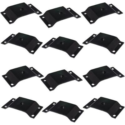 Kit 12 Chapinhas Gran Belo G59 para Fixação de Pés Palito Rosca 5-16 em Aço Carbono Preto
