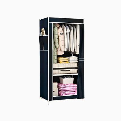 Guarda Roupa Closet Dobrável Organizador com Capa de Tecido 2 Prateleiras Aço Cheguei BR
