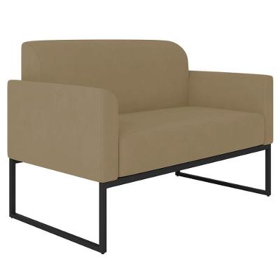Poltrona Namoradeira Isabella G19 Decorativa Estofada Suede Nude-preto Gran Belo