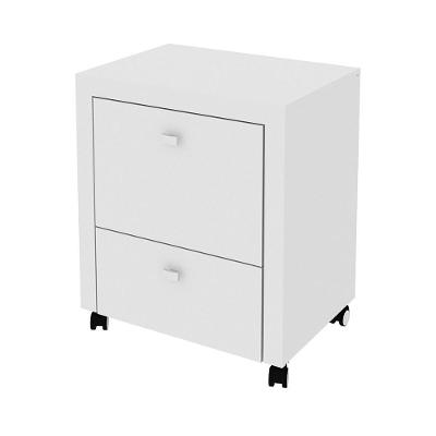 Gaveteiro para Escritório ME4112 2 Gavetas MDP com Rodízios Branco Gran Belo