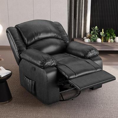Poltrona Madrid Glider Manual Reclinável Giratória Pu Preto Brilho G23 Gran Belo