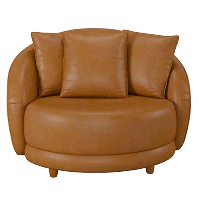 Poltrona Galáxia G45 Decorativa em Corino com Almofadas Confortáveis Caramelo Gran Belo