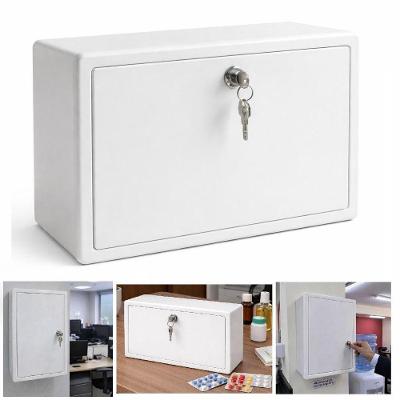 Armário de Parede com Chave para Medicamentos Plástico Multiuso para Quarto Branco Yeet