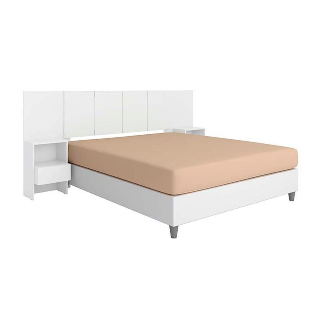 Cabeceira Cama Box Madeirado Casal Tulipa c/ 2 Gavetas Branco - Demóbile - 1