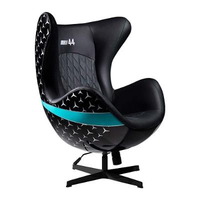Poltrona Egg Chair No 44 Hamilton Preta G53 Decorativa para Sala Gran Belo