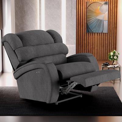 Poltrona do Papai Sala de Cinema Reclinável Kylie Power Touch Usb Linho Chumbo G23 Gran Belo