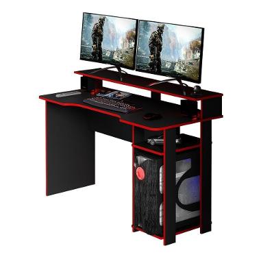 Mesa para Escritório Gamer ME4153 Home Office MDP 136cm Preto-vermelho Gran Belo