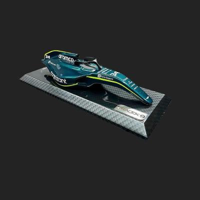 Miniatura de Quadro Decorativo Carro F1 Aston Mrtn No34 G53 33cm X 12,5cm Azul Gran Belo