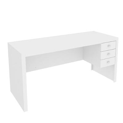 Mesa para Escritório Home Office ME4113 3 Gavetas MDP 155cm Branco Gran Belo