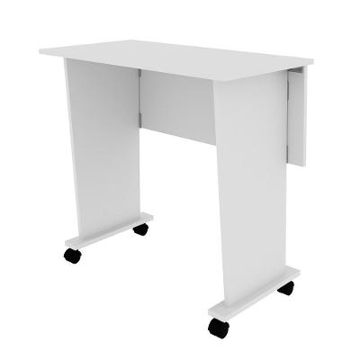 Mesa para Escritório Me4117 com Rodízios MDP 80cm Branco Gran Belo
