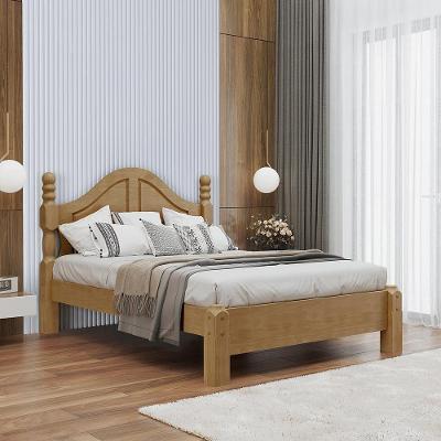Cama de Casal Naipe Freijó G74 em Madeira Maciça Marrom com Pintura Acetinada Gran Belo