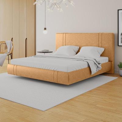 Cama Box King Aspen G99 com Cabeceira Estofada Pu Caramelo Gran Belo