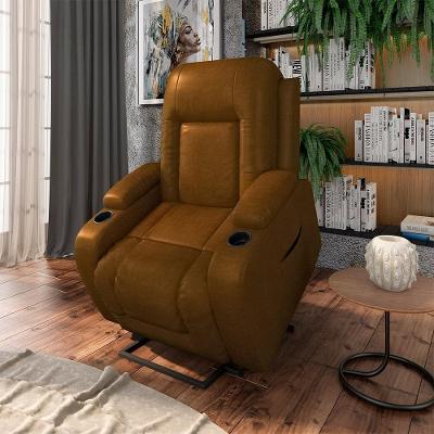 Poltrona Reclinável Elétrica Lift Crihs G23 Pu Assento D-28 Whisky Gran Belo
