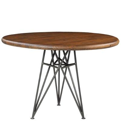 Mesa de Jantar Monary 4 Lugares Redonda MDF 110cm Grafite Rustic Brown Gran Belo