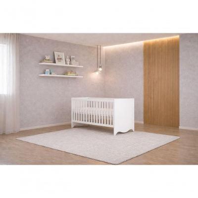 Berço Que Vira Cama Lunni em MDF com Colchão Incluso para Quarto Infantil