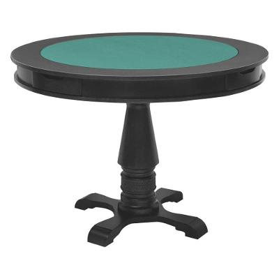 Mesa de Jogos Victoria G36 4 Lugares Redonda MDF 110x110x78cm Preto Fosco Gran Belo