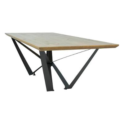 Mesa de Jantar Shaman G04 Retangular Tampo MDF 238cm Castanho Oregon Gran Belo