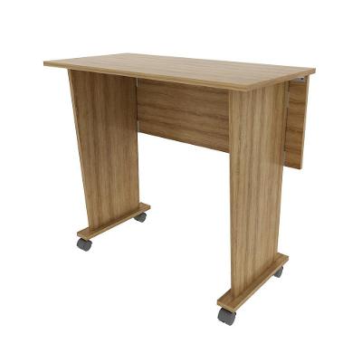 Mesa com Rodízio para Escritório Home Office ME4117 MDP 80cm Amêndoa Gran Belo
