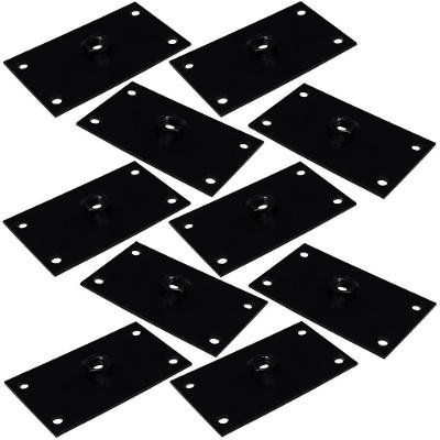 Kit Chapinha de Fixação para Pés Palito Gran Belo G59 para Móveis Rosca 5-16 Preto