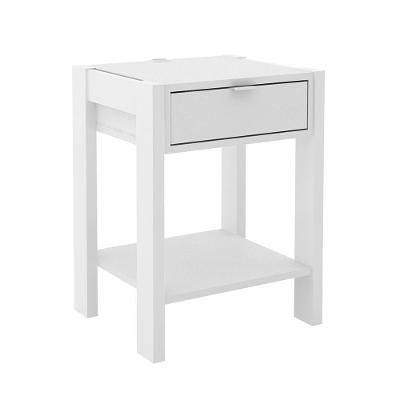 Mesa de Cabeceira Az1016 1 Gaveta MDP Contemporânea Branco G69 Gran Belo