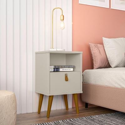 Mesa de Cabeceira Ilhéus G77 1 Gaveta MDP e MDF Off White Gran Belo