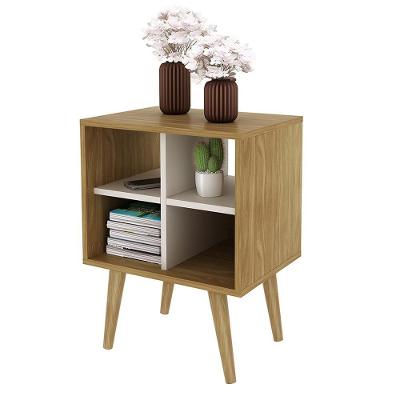 Mesa de Apoio E1720 G69 Retangular MDP 45cm Natural-Off White Gran Belo