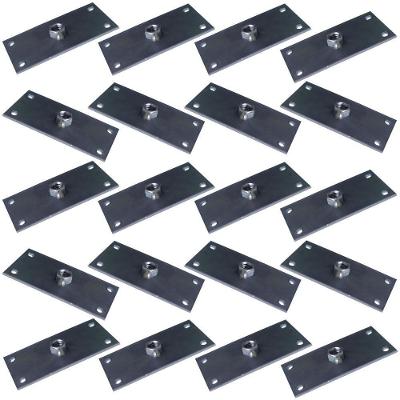 Kit 20 Chapinhas Fixação Pés Palito Gran Belo G59 Chapa Reta em Aço Carbono Rosca 5-16 Zincada