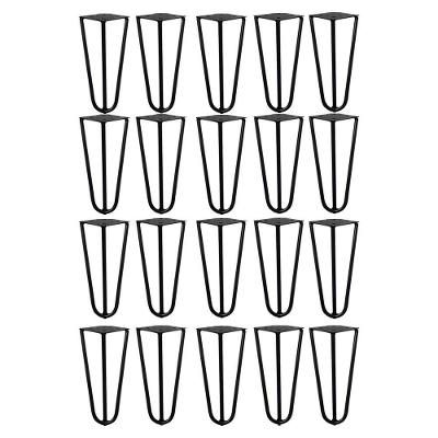 Kit 20 Pés Hairpin Legs G41 Metal 15cm para Móveis Preto Gran Belo