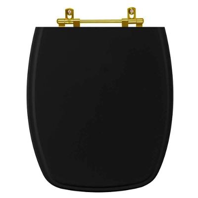 Assento Sanitário Convencional Stylus Poliester Preto para Vaso Celite Pontto Lavabo