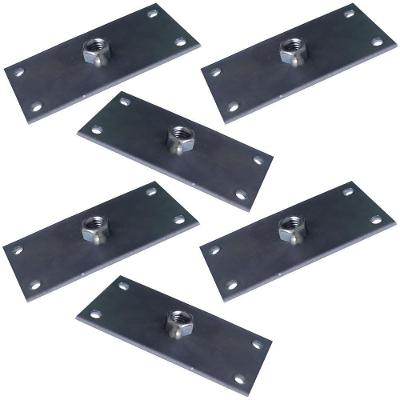 Kit 6 Chapinhas Chapa Reta para Fixação de Pés Palito Rosca 5-16 Zincada Gran Belo