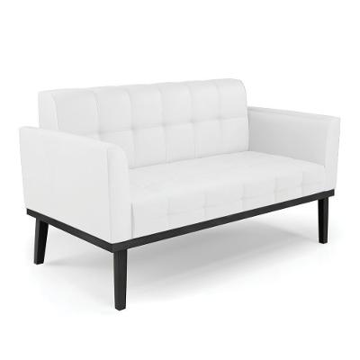 Poltrona Namoradeira Karen G19 Decorativa Corino Espuma D-23 Branco Gran Belo