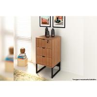 Gaveteiro P/ Escritório Me4158 3 Gavetas E 1 C/ Chave Amêndoa/preto - Tecno Mobili - 2