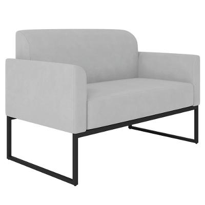 Poltrona Namoradeira Isabella Decorativa Suede Cinza-preto G19 Gran Belo