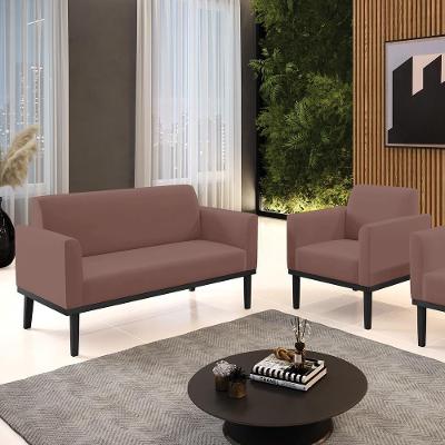 Conjunto Poltrona e Namoradeira Isabella Veludo Rosa G19 Gran Belo
