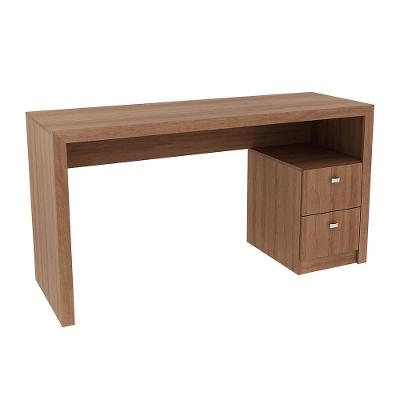 Mesa para Escritório ME4130 Home Office 2 Gavetas MDP 136cm Amêndoa Gran Belo
