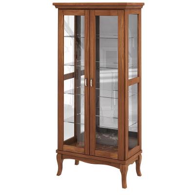 Cristaleira Decorativa Bragi G42 2 Portas 4 Prateleiras Madeira Maciça 87cm Imbuia Gran Belo