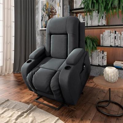Poltrona Reclinável Crihs Lift G23 com Massagem e Aquecimento Veludo Cinza Gran Belo