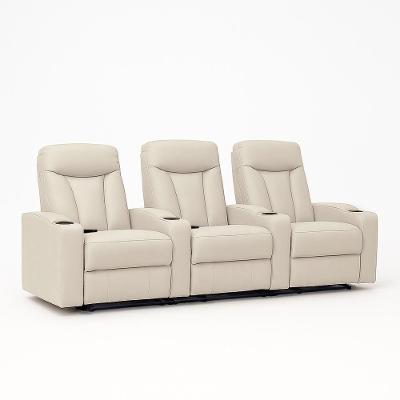 Poltrona 3 Lugares Califórnia G94 Elétrica Reclinável Pu Bege com Entrada USB Gran Belo