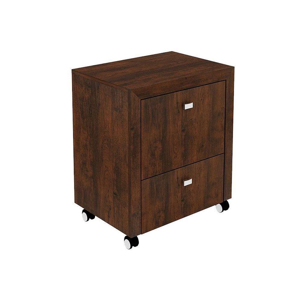 Gaveteiro p/ Escritório ME4112 Pasta Suspensa c/ 2 Gavetas Rústico - Tecno Mobili - 1